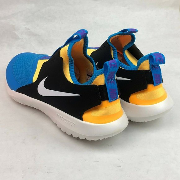 Nike Flex Runner Sneakers AT4662-401 Blue/Yellow - Picture 4 of 11